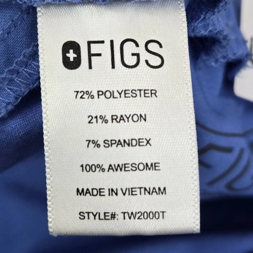 FIGS Women Scrub Pants L/T Blue Yola Skinny Cargo PO#1518 31